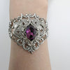 Gothic Sterling Silver Amethyst Fantasy Bracelet.  Vintage Amethyst bracelet.