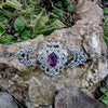 Gothic Sterling Silver Amethyst Fantasy Bracelet.  Vintage Amethyst bracelet.