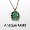 Lord of the Rings Jewelry Hobbit Door Locket Necklace in Antique gold color.