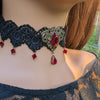 Gothic Red Choker Necklace made with Swarovski Crystals
