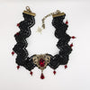 Gothic Red Choker Necklace made with Swarovski Crystals