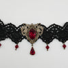 Gothic Red Choker Necklace made with Swarovski Crystals