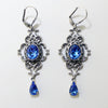 Vintage Sterling Silver Sapphire earrings Bridal jewelry made with Swarovski crystals. Wedding Jewelry Set. Bridal jewelry jewelry