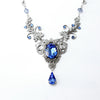 Vintage Sterling Silver Sapphire necklace Bridal jewelry made with Swarovski crystals. Wedding Jewelry Set. Bridal jewelry jewelry