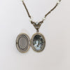 Vintage Cat Cameo Locket Necklace, Cat Jewelry, Vintage Jewelry