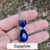 Stylish Crystal Cat Necklace with Many Color Options, Cat Jewelry, Cat Pendant