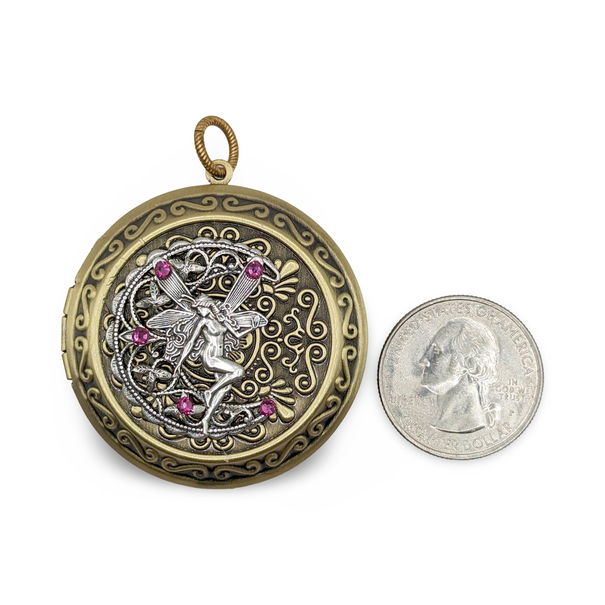 Beautiful large fairy locket necklace for those who love fantasy jewelry.
