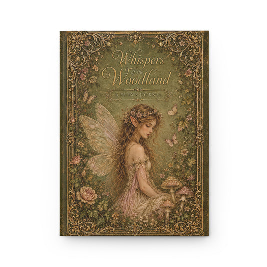 Fairycore Journal, Vintage Woodland Fairy Hardcover Notebook, Cottagecore Fantasy Diary
