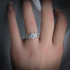 1 Carat Moissanite Engagement Rings with Leaf Detail S925 Sterling Silver, Wedding Jewelry, Bridal Jewelry Jewelry