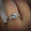 1 Carat Moissanite Engagement Rings with Leaf Detail S925 Sterling Silver, Wedding Jewelry, Bridal Jewelry Jewelry