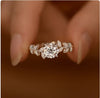 1 Carat Moissanite Engagement Rings with Leaf Detail S925 Sterling Silver, Wedding Jewelry, Bridal Jewelry Jewelry