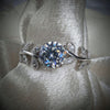1 Carat Moissanite Engagement Rings with Leaf Detail S925 Sterling Silver, Wedding Jewelry, Bridal Jewelry Jewelry