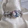 1 Carat Moissanite Engagement Rings with Leaf Detail S925 Sterling Silver, Wedding Jewelry, Bridal Jewelry Jewelry