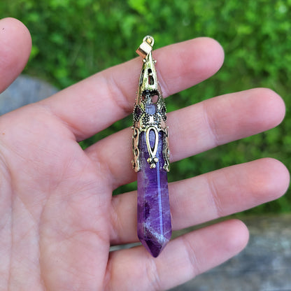 Natural Crystal Healing Stone Necklaces – Amethyst, Quartz & More