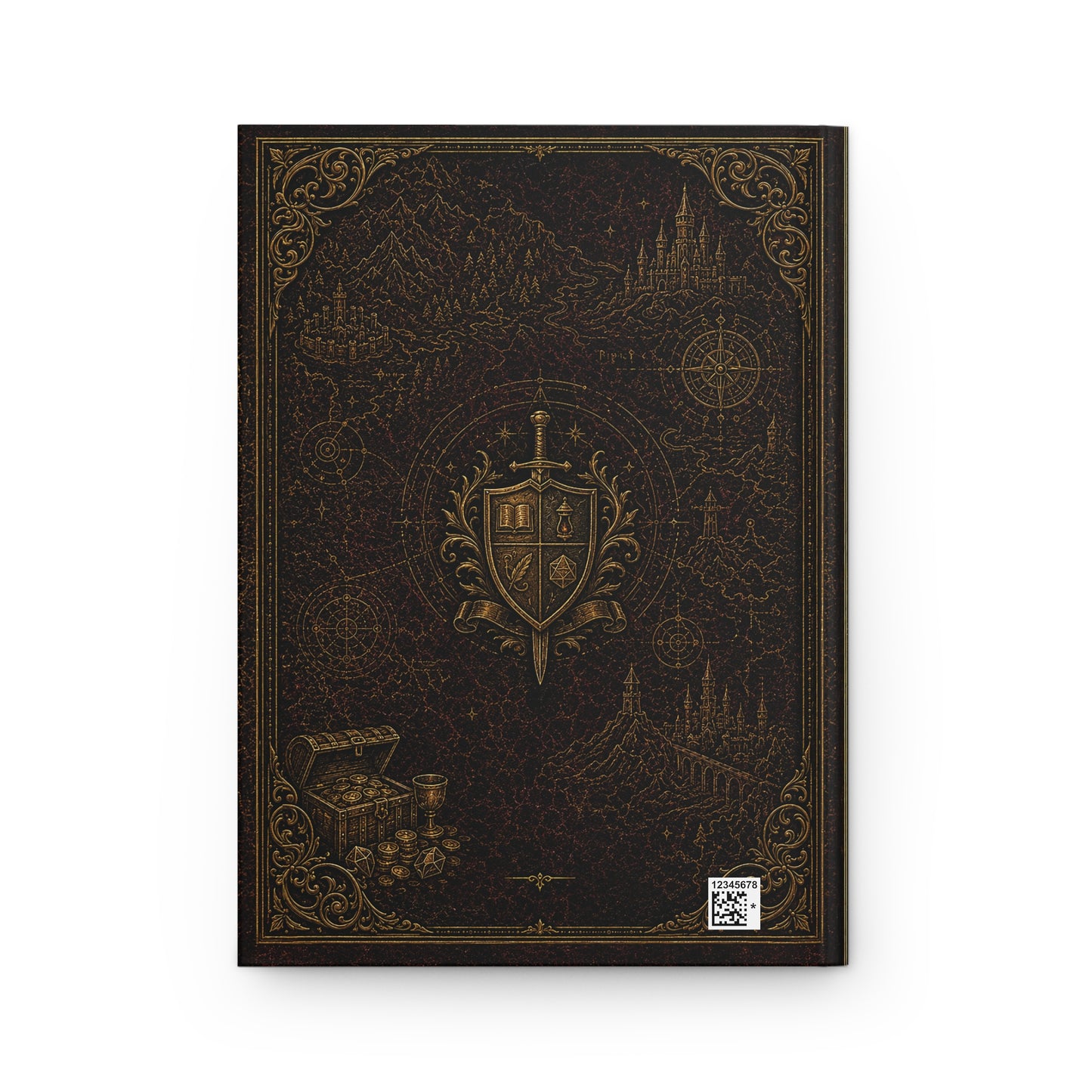 D&D Dungeon Master Campaign Journal book for Quests, Notes and Worldbuilding. Back cover