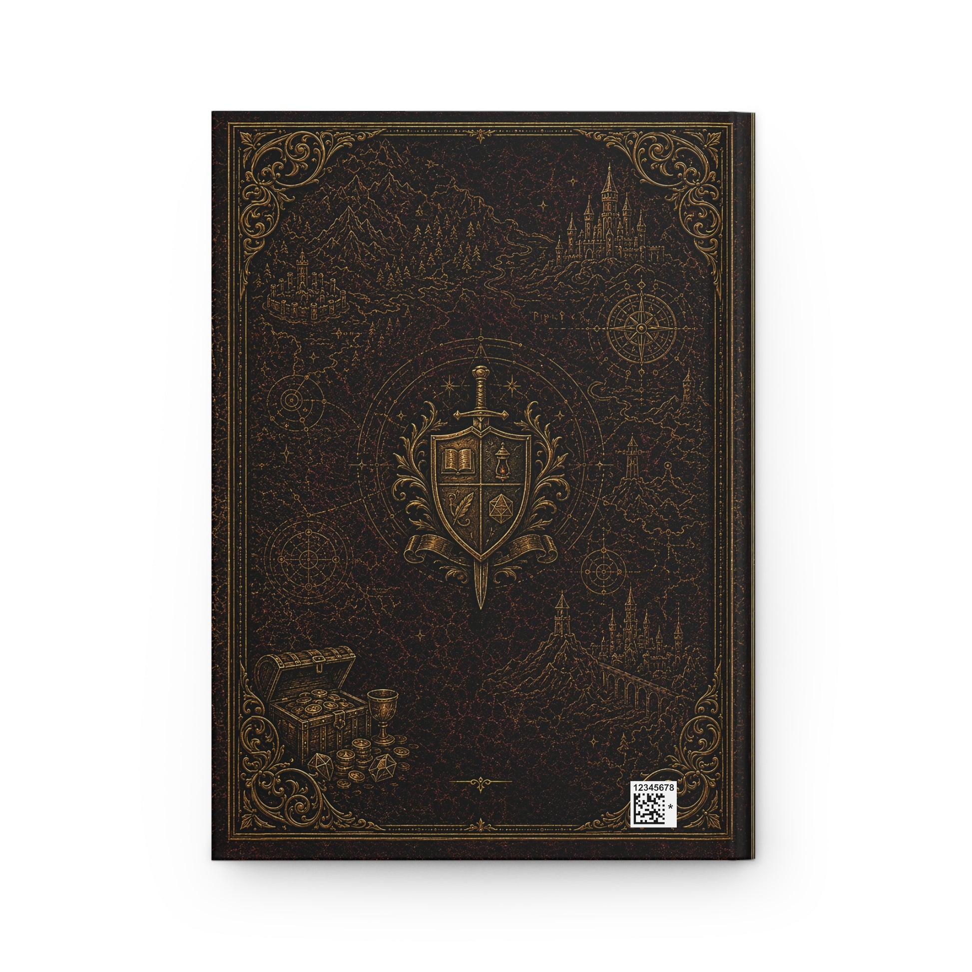 D&D Dungeon Master Campaign Journal book for Quests, Notes and Worldbuilding. Back cover