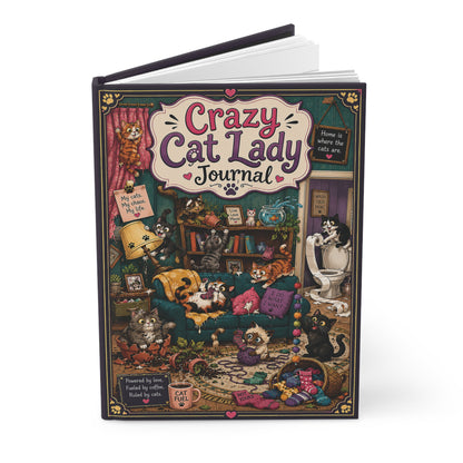 Crazy Cat Lady Journal – Funny Cat Lover Hardcover Notebook