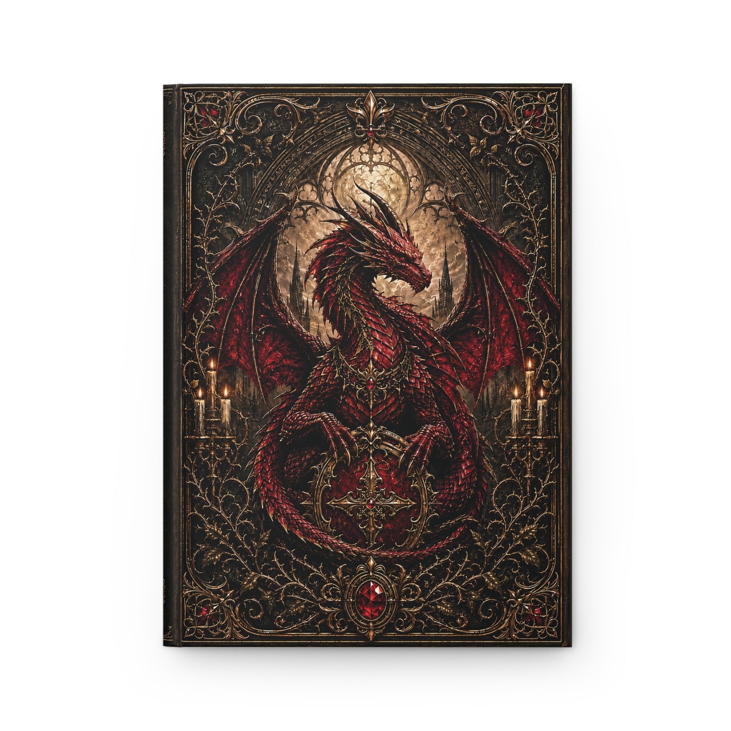 Gothic Red Dragon Hardcover Journal – Fantasy Dragon Notebook