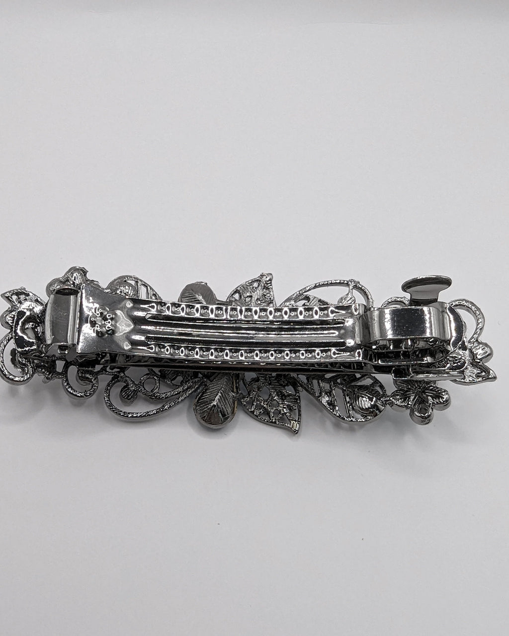 Swarovski Black Diamond Crystal Floral Hair Clips – Bridal  display picture 1