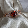 CZ Red Garnet Heart Shaped Engagement Rings in White or Rose Gold, Promise Ring, January Birthstone Ring
