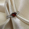 CZ Red Garnet Heart Shaped Engagement Rings in White or Rose Gold, Promise Ring, January Birthstone Ring