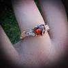 CZ Red Garnet Heart Shaped Engagement Rings in White or Rose Gold, Promise Ring, January Birthstone Ring