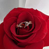 CZ Red Garnet Heart Shaped Engagement Rings in White or Rose Gold, Promise Ring, January Birthstone Ring