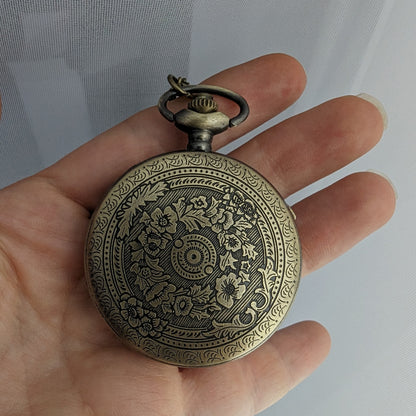 Unique Handmade Dragon Necklace Pocket Watch with Blue Opal Replica, Fantasy Jewelry, Gothic Jewelry