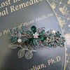 High Quality Swarovski Emerald Floral Crystal Hair Clips, Fancy Hair Barrettes, Bridal Hair Accessories, hair barrettes for thick hair