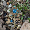 Handmade Magical fantasy moon key necklace with high quality blue crystals.  Magical jewelry.  Fantasy jewelry.