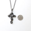 Gothic Skull Necklace on Cross with Dragon, Dragon Necklace, Gothic Jewelry
