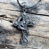 Gothic Skull Necklace on Cross with Dragon, Dragon Necklace, Gothic Jewelry