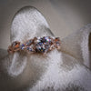 Heart Shaped Rose Gold Moissanite Wedding or Engagement ring with Moissanite stone. Nature inspired with tree branches and leaves.  Wedding Jewelry