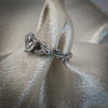 Heart Shaped White Gold Moissanite Wedding or Engagement ring with Moissanite stone. Nature inspired with tree branches and leaves.