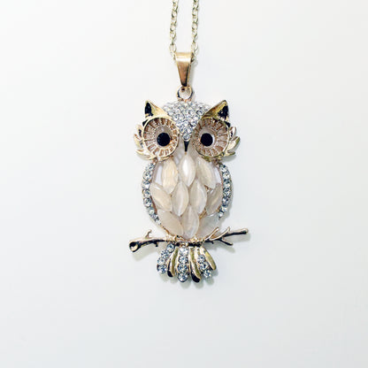 Pink, Blue and Champagne Owl Necklaces – Animal Jewelry