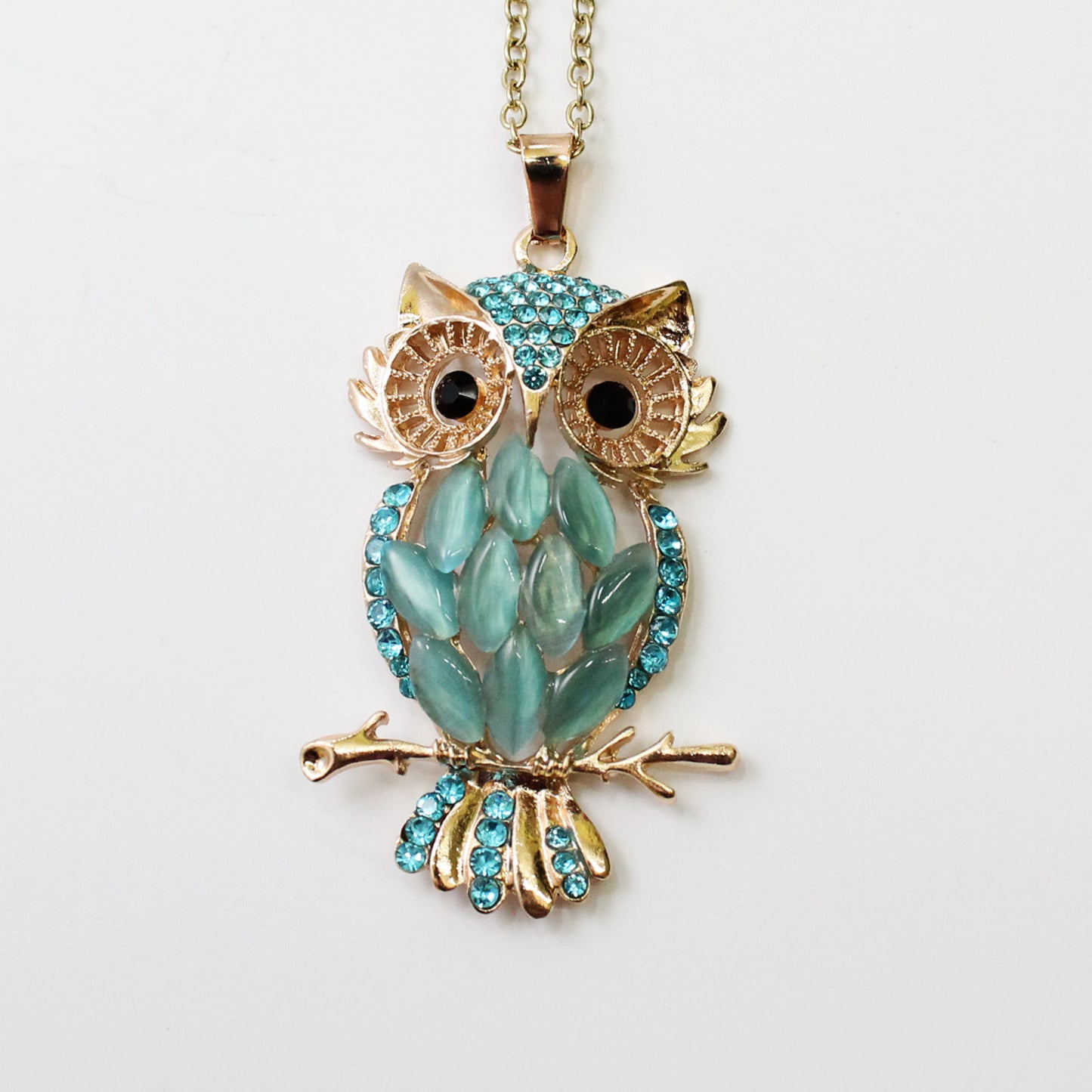 Pink, Blue and Champagne Owl Necklaces – Animal Jewelry