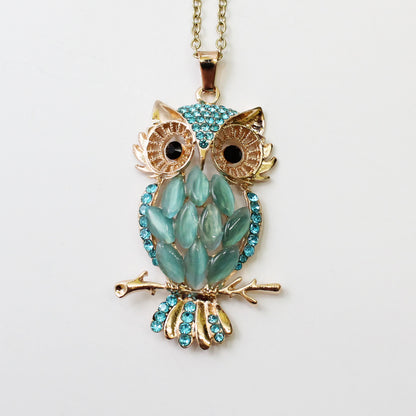 Pink, Blue and Champagne Owl Necklaces – Animal Jewelry