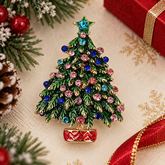 Christmas tree holiday brooch pin