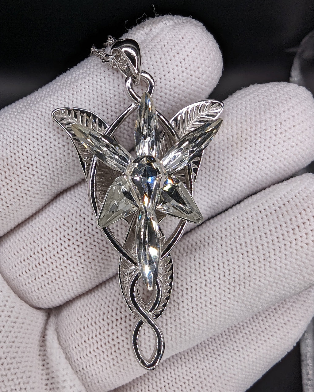 Arwen Evenstar Necklace with Jewelry Box – Sterling Silver LOTR Pendan