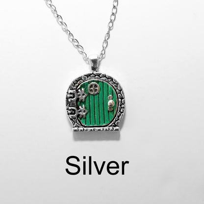 Lord of the Rings Jewelry Hobbit Door in silver color.
