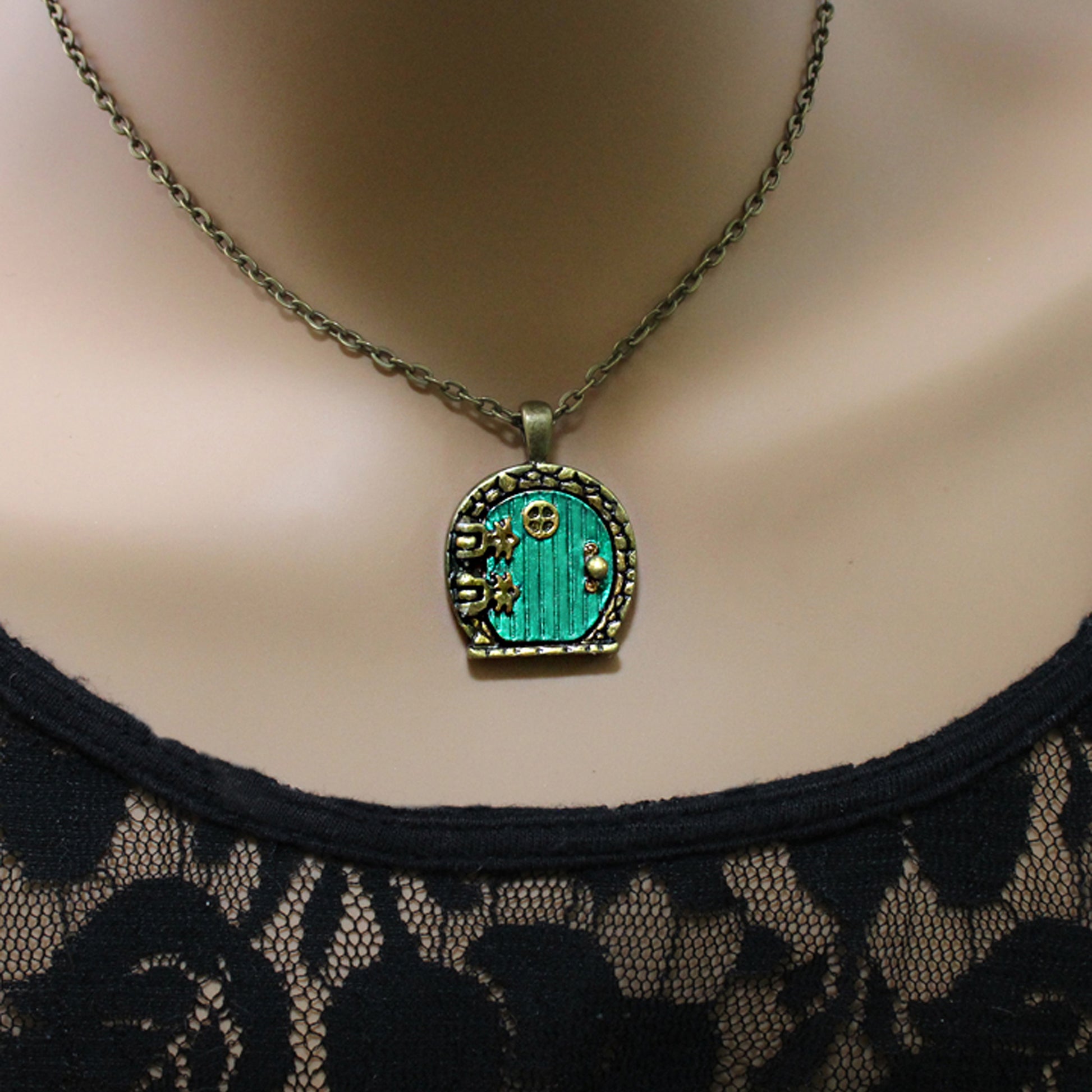 Lord of the Rings Jewelry Hobbit Door Locket Necklace with Tolkien quote Inside, LOTR Jewelry