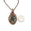 Natural Turquoise Wire Wrapped Stone Pendant with CZ crystal accents, Wire Wrapped Jewelry, Turquoise Stone Necklace