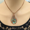 Natural Turquoise Wire Wrapped Stone Pendant with CZ crystal accents, Wire Wrapped Jewelry, Turquoise Stone Necklace