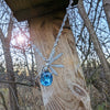 Sterling Silver Fairy Pendant with Swarovski Aquamarine Crystal, Fantasy Jewelry