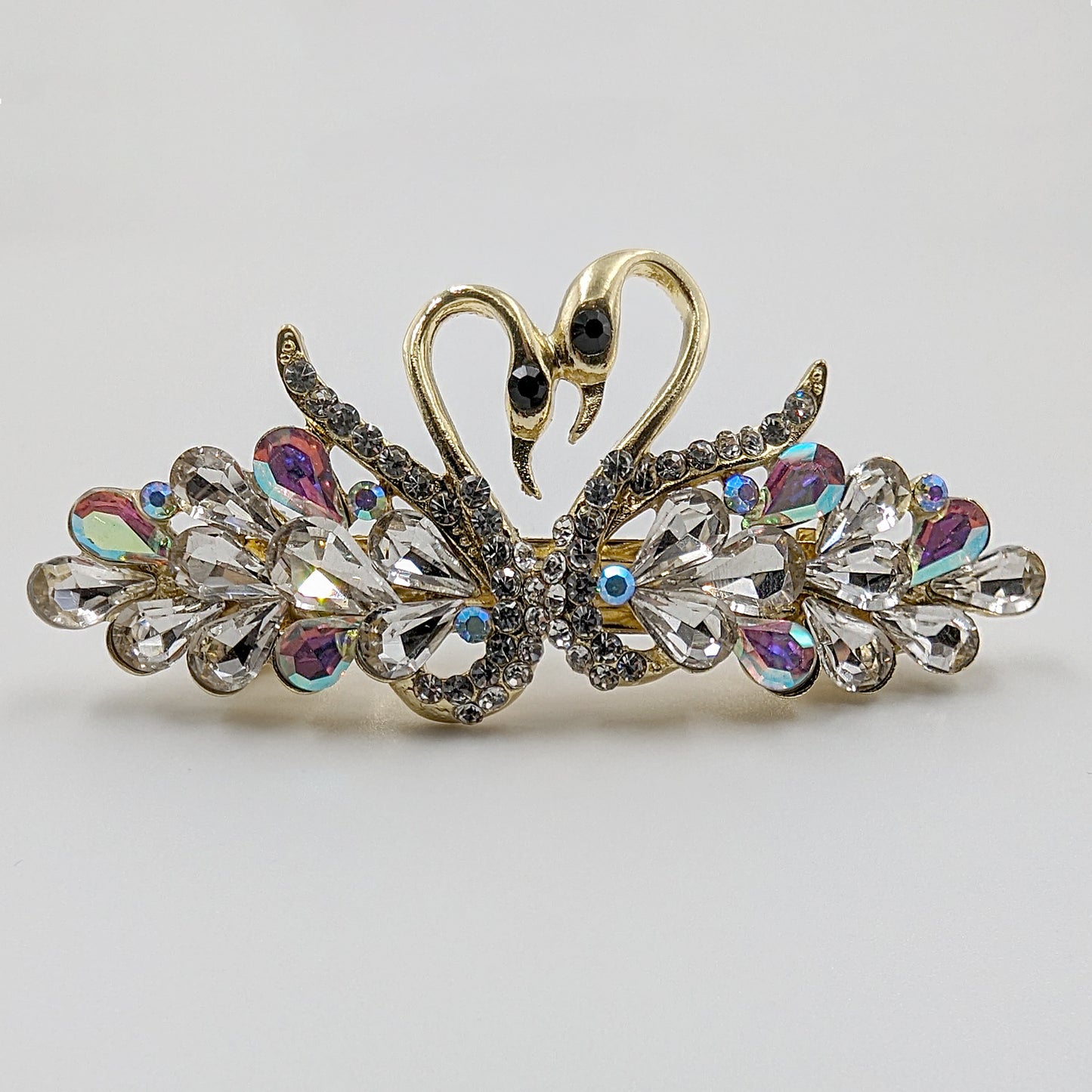 Crystal Swan Hair Clips, Swan Rhinestone Hair Barrette
