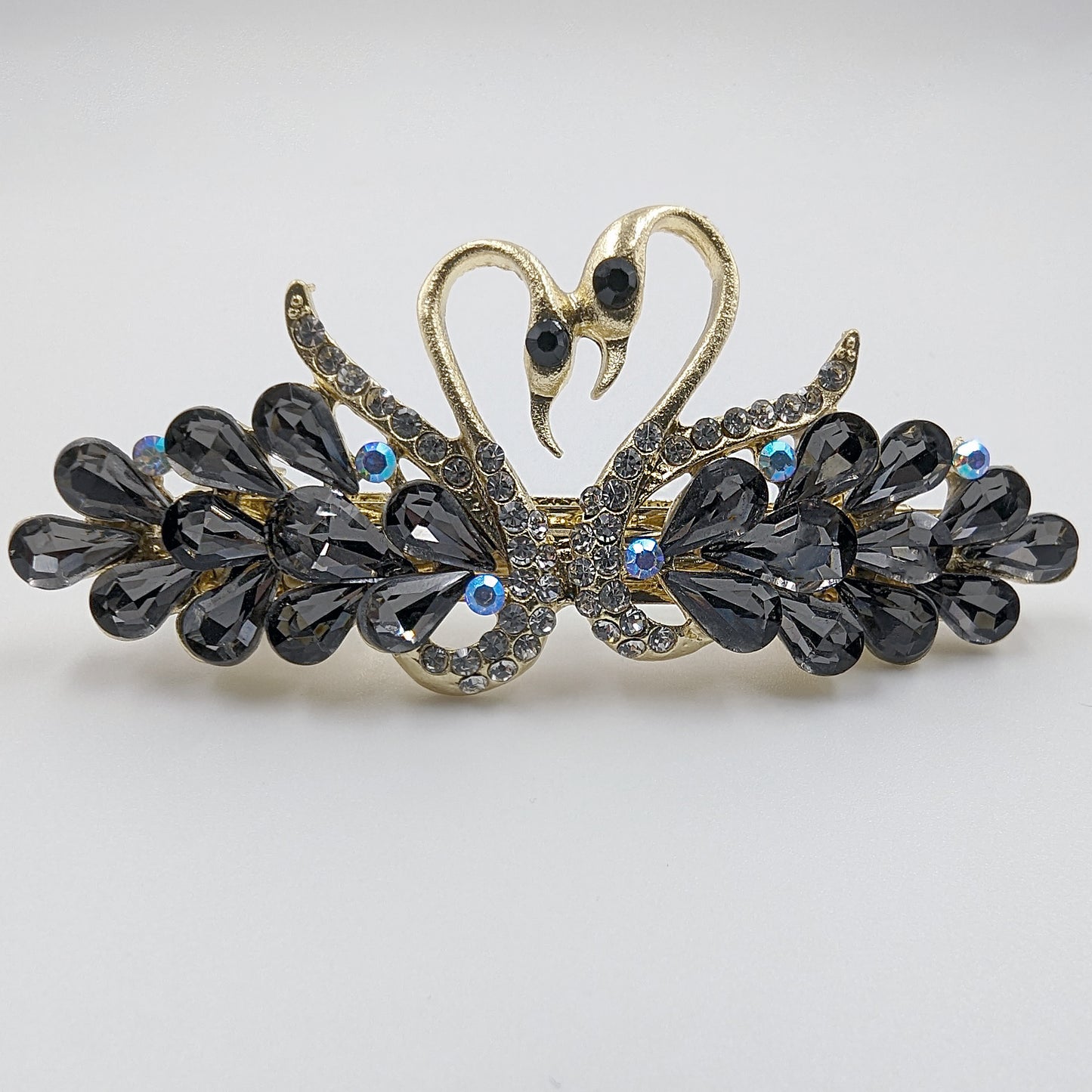 Crystal Swan Hair Clips, Swan Rhinestone Hair Barrette
