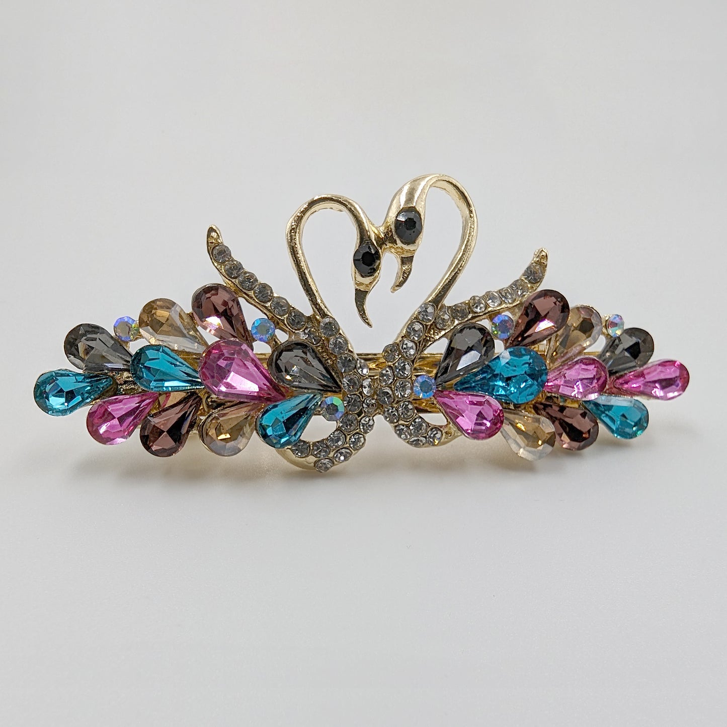 Crystal Swan Hair Clips, Swan Rhinestone Hair Barrette
