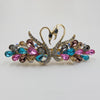 Crystal Swan Hair Clips, Swan Rhinestone Hair Barrette