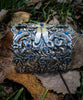 Sterling Silver Plated Dragonfly Cuff Bracelet with Sapphire Swarovski Crystals