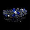 High Quality Swarovski Cobalt Blue Floral Crystal Hair Clips, Fancy Hair Barrettes, Bridal Hair Accessories, Hair Barrettes for Thick Hair